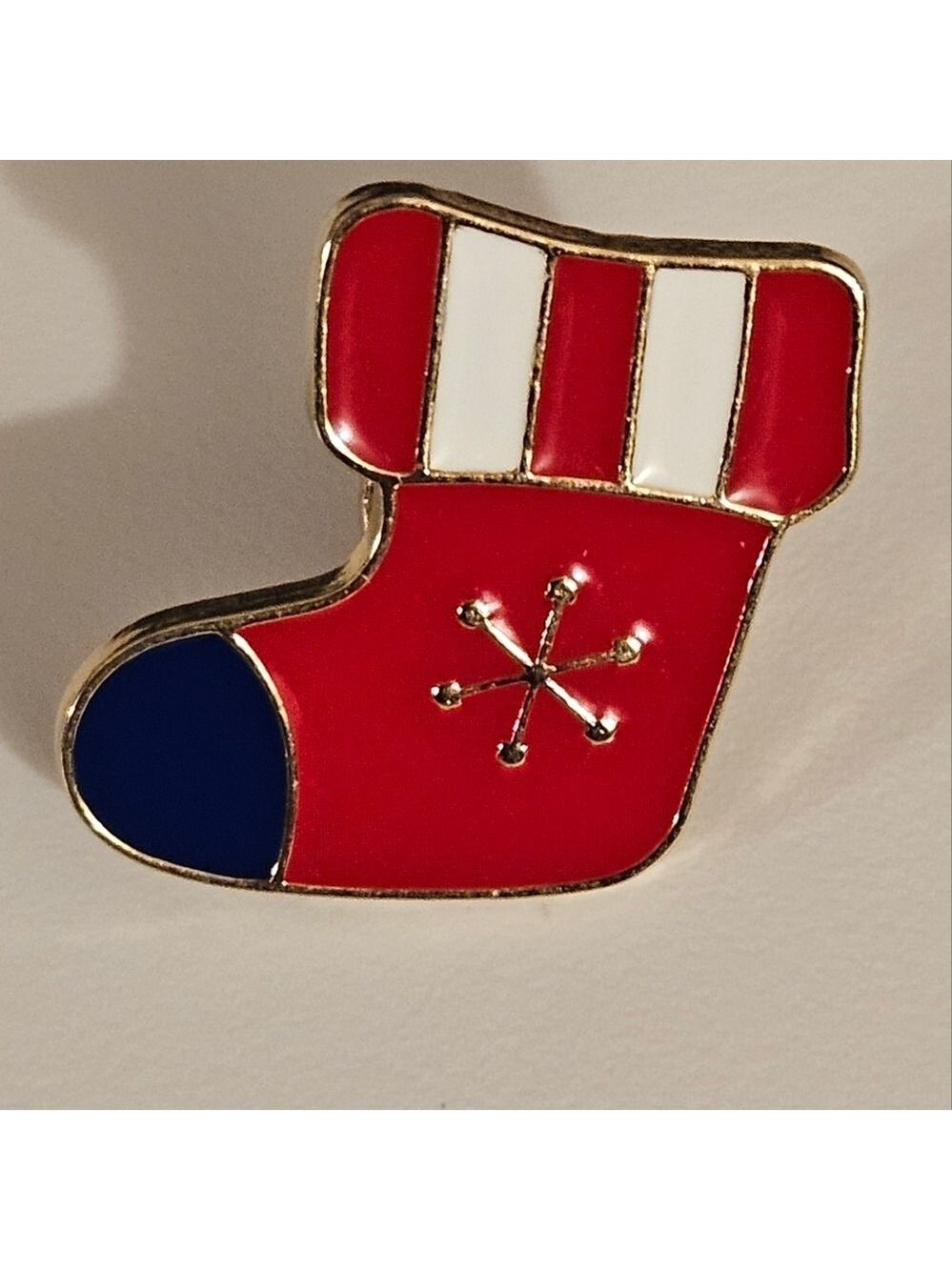Handmade Enamel Pin Patriotic Brooch Red Blue white 1" Holiday jewelry - Picture 7 of 17